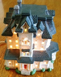 Norland House - ceramic reproduction of Norland with light inside - $20