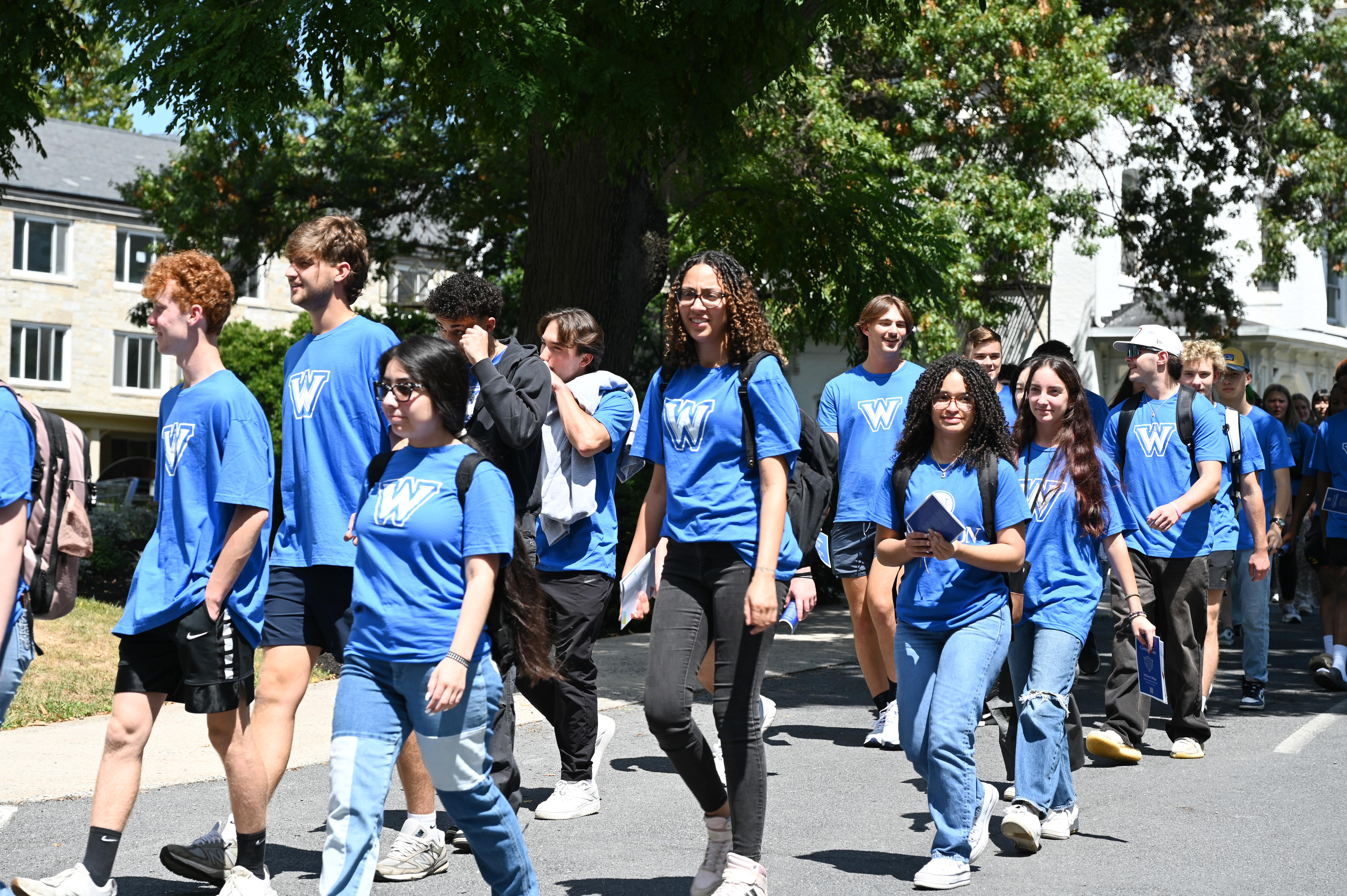 Students walking